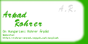 arpad rohrer business card
